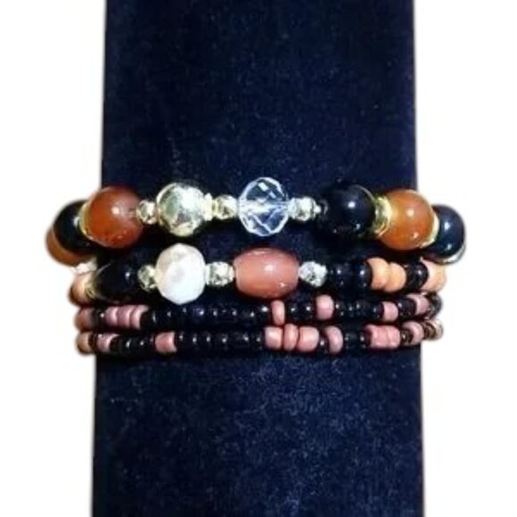 3 for $15 Beaded 4 pc Boho Bracelet Set - Picture 1 of 3
